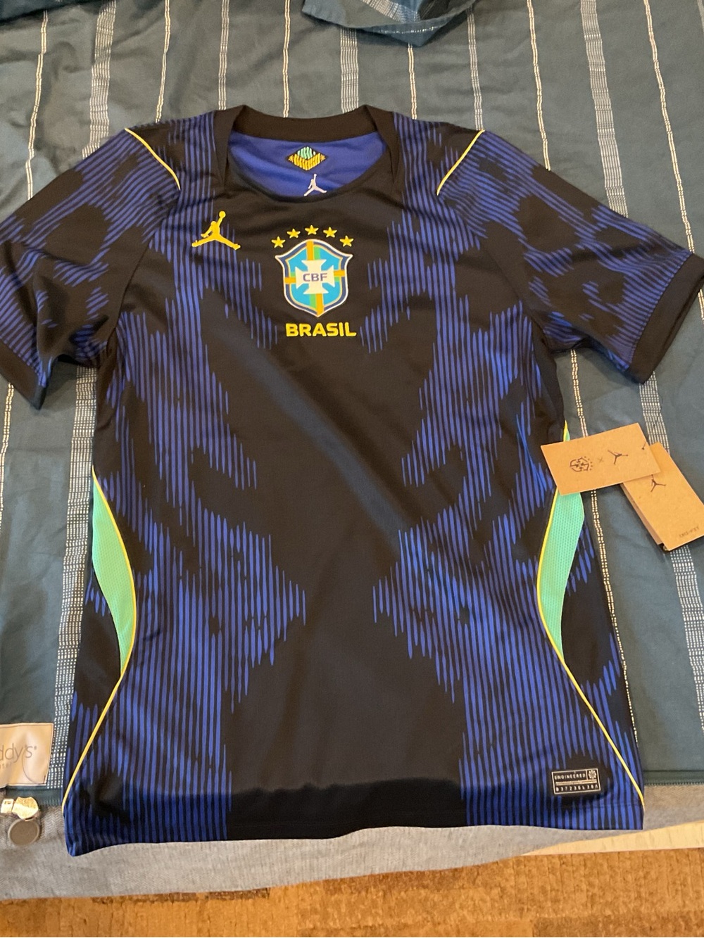 Nike Brazil CBF Men’s Black & Blue Jersey with Yellow Accents
